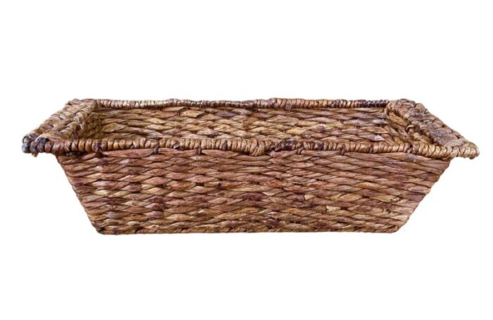 vintage woven rectangular bread basket 2464