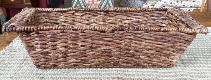 vintage woven rectangular bread basket 3070