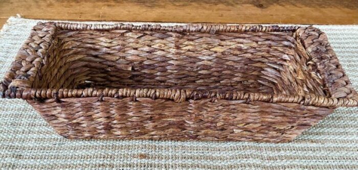 vintage woven rectangular bread basket 6883