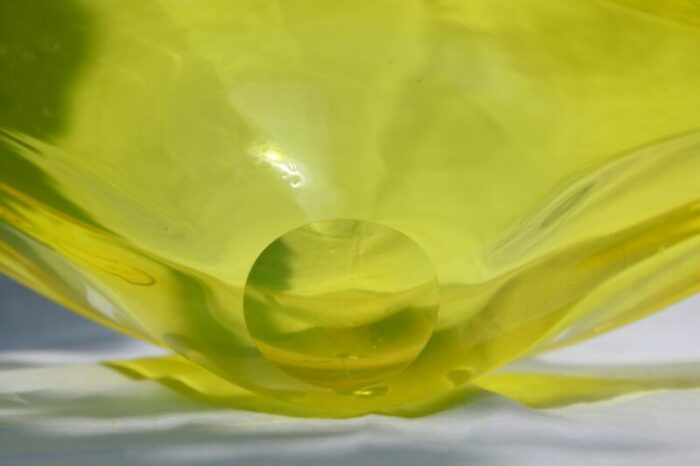 vintage yellow murano glass centerpiece italy 1960s 2509