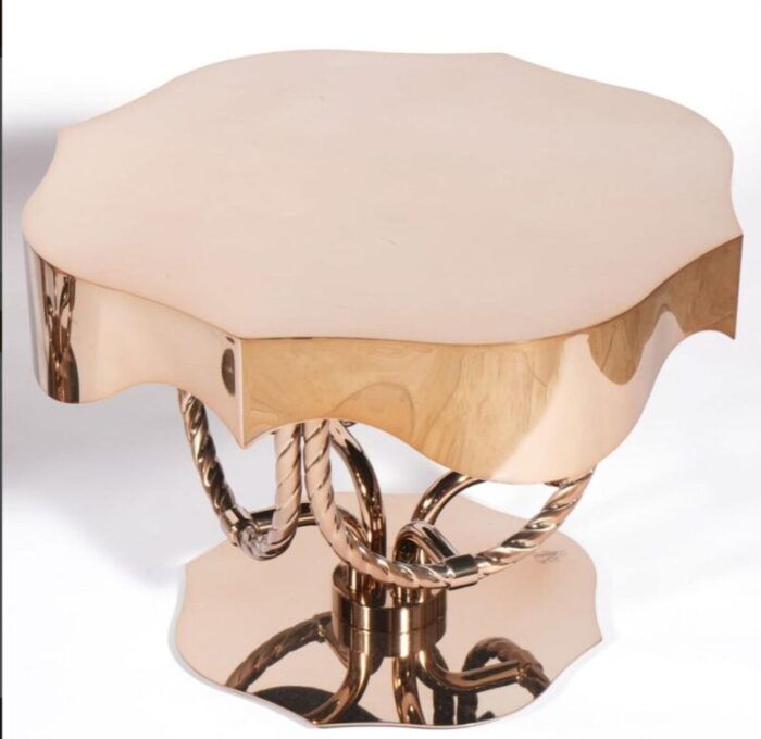 visionnaire italian brass side table a pair 0325