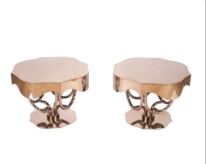 visionnaire italian brass side table a pair 3063