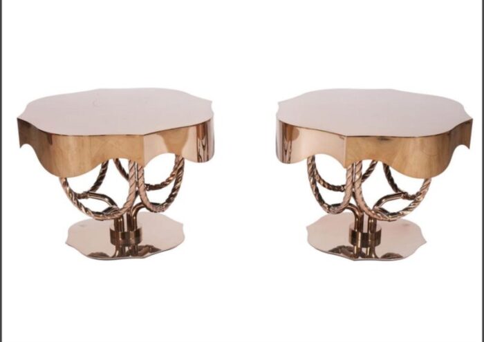 visionnaire italian brass side table a pair 6232