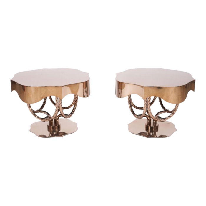 visionnaire italian brass side table a pair 7587