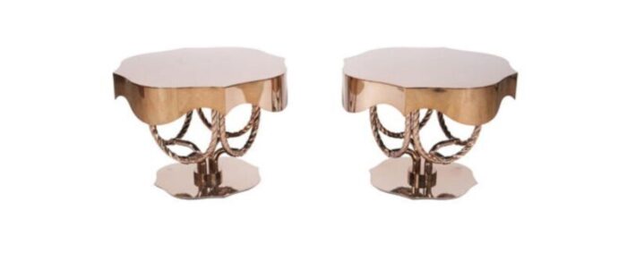 visionnaire italian brass side table a pair 7963