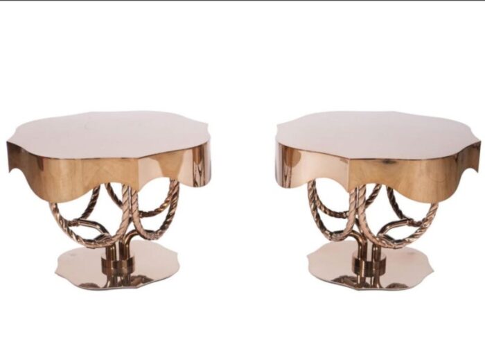 visionnaire italian brass side table a pair 9320