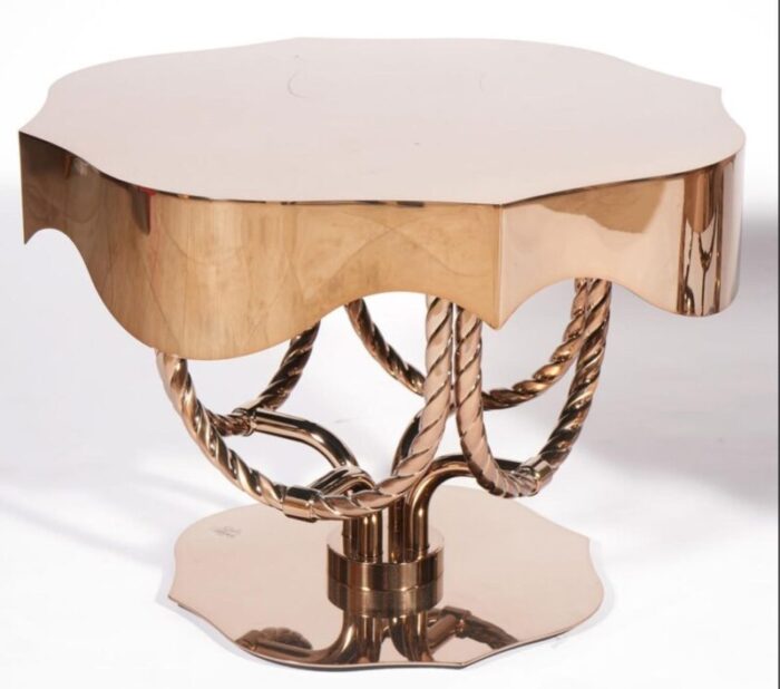 visionnaire italian brass side table a pair 9745