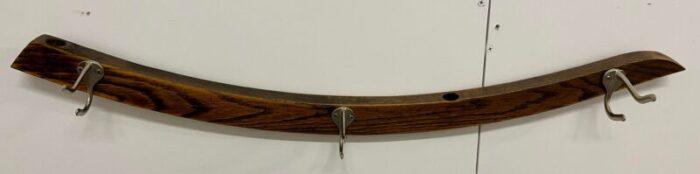 whimsical antique oak wood wall hanging coat rack made from an old rocking chair runner from england circa 1900 9645