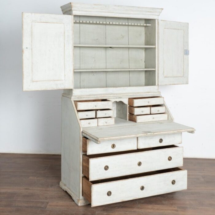 white painted swedish pine secretary circa 1820 40 3039