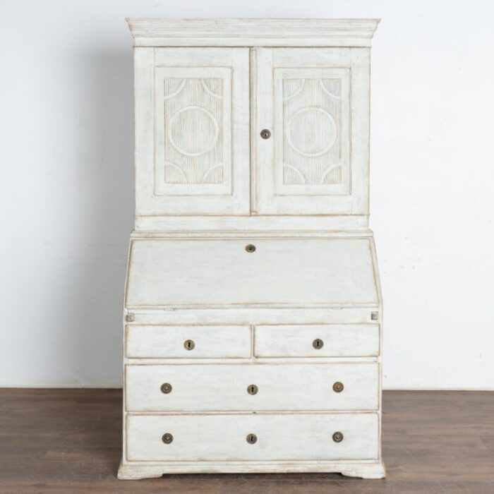 white painted swedish pine secretary circa 1820 40 7554