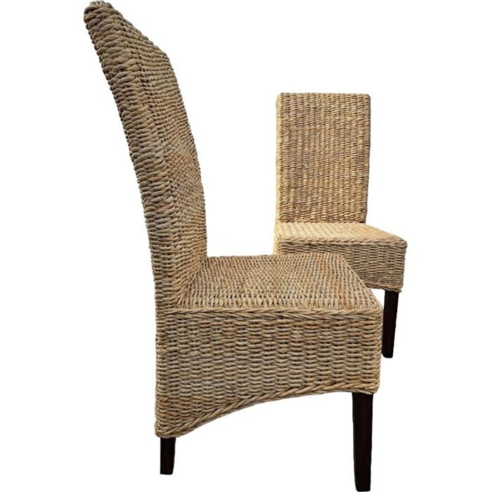 wooden and rattan chairs set of 2 2183