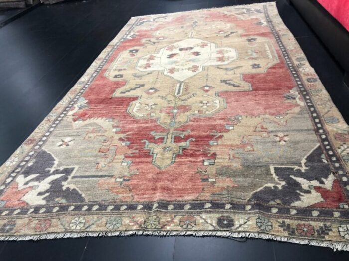 wool hand knotted oushak rug 4