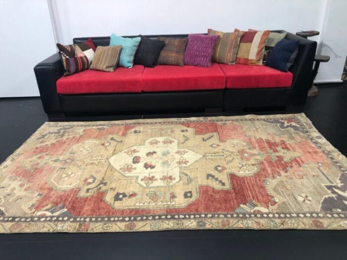 wool hand knotted oushak rug 6