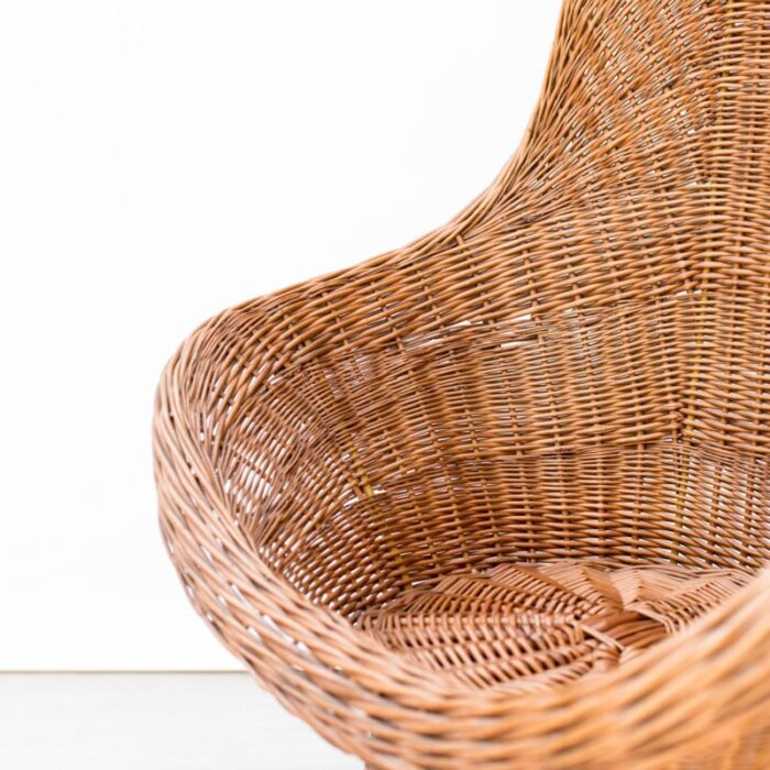 woven wicker armchair 1960s 1723