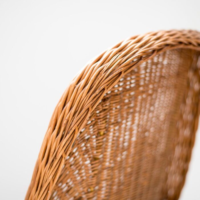 woven wicker armchair 1960s 3668