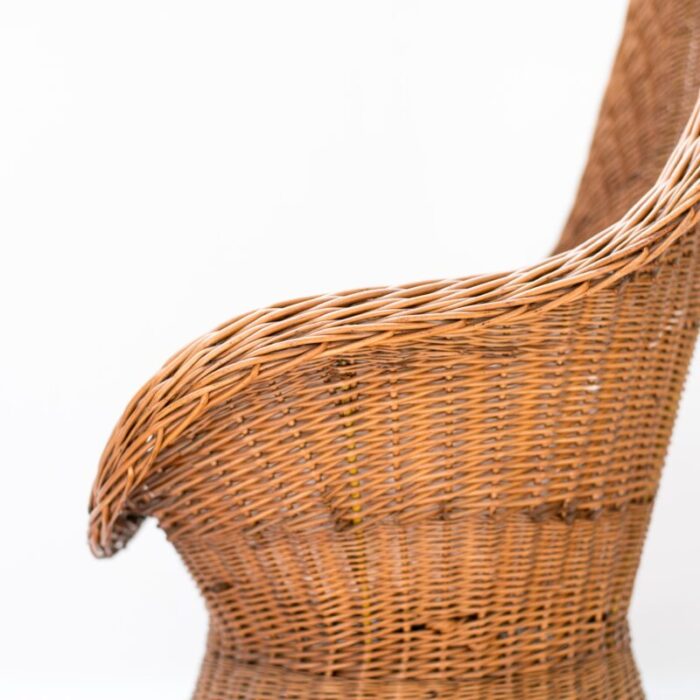 woven wicker armchair 1960s 4204