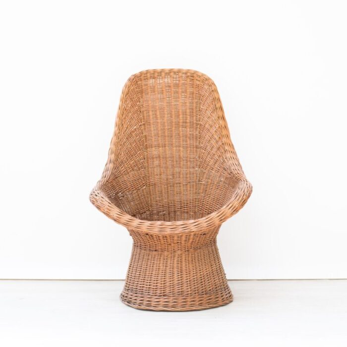 woven wicker armchair 1960s 4606