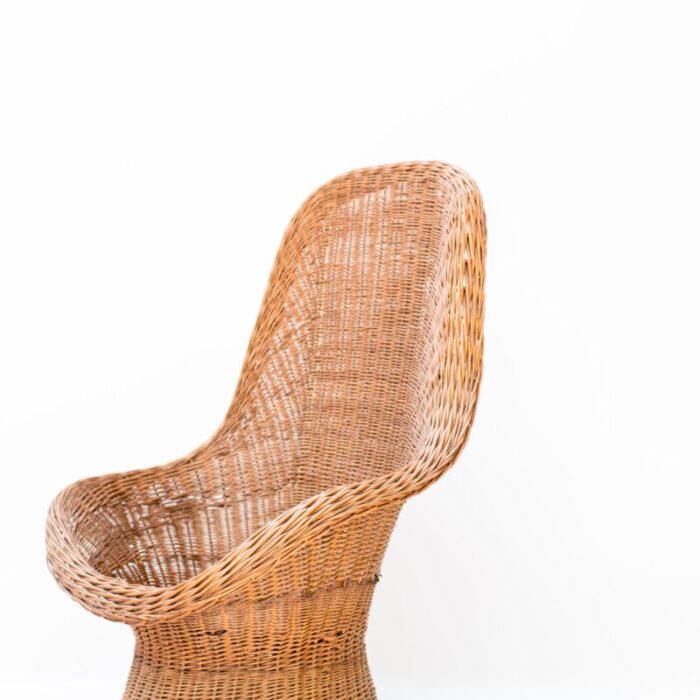 woven wicker armchair 1960s 6913