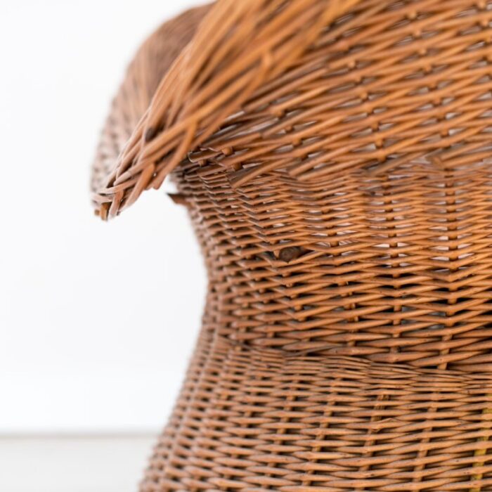 woven wicker armchair 1960s 7598