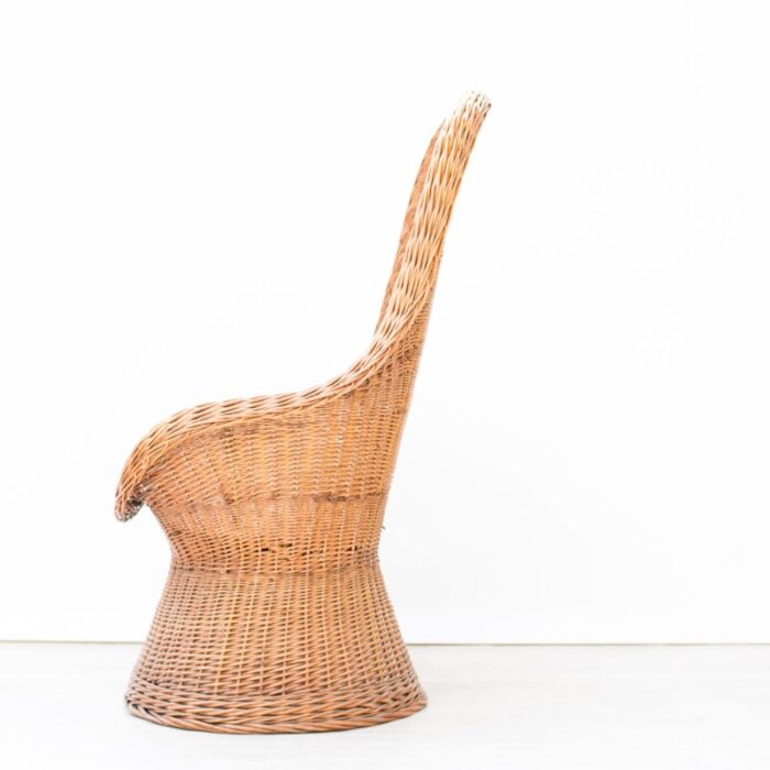 woven wicker armchair 1960s 8007